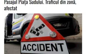 Accident cu motocicletă la ieșirea din Pasajul Piața Sudului, luni dimineață